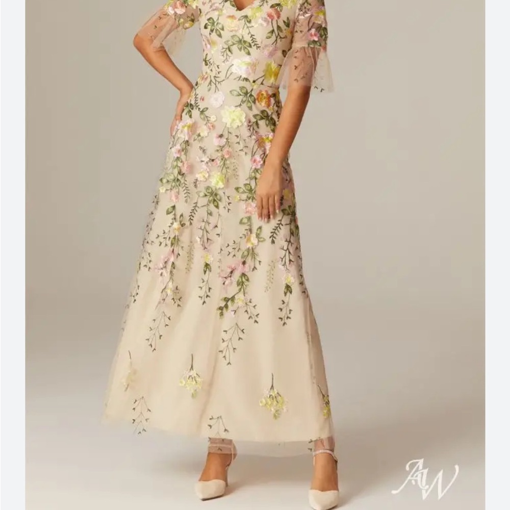 Floral Embroidered Cream Dress